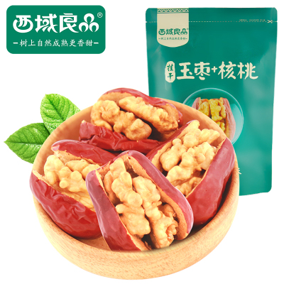 西域良品 枣夹纸皮核桃仁 挂干玉枣夹核桃238g/袋 * 2袋