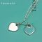 TIFFANY&CO.RETURN TO TIFFANY™系列:Tiffany 轻奢饰品925银项链经典双心形蓝色珐琅项
