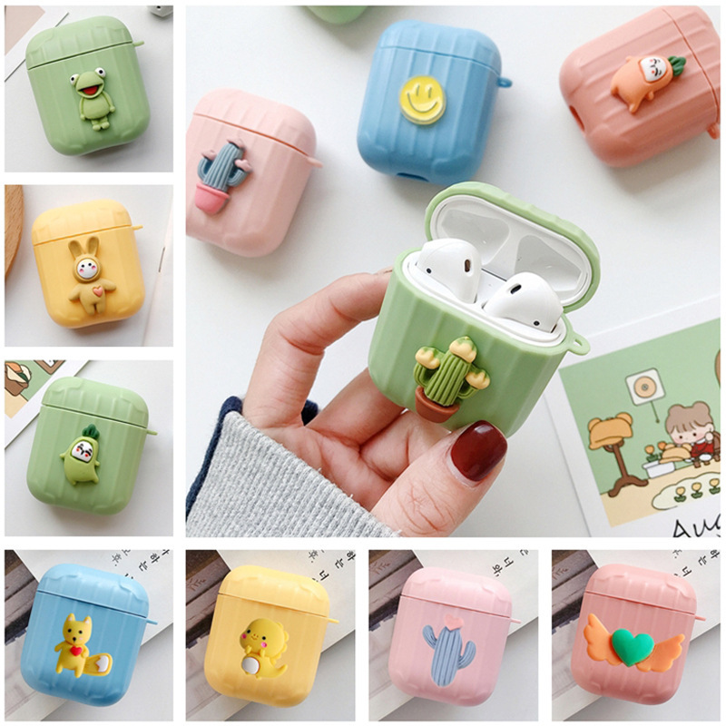 FB耳机保护套 适用于AirPods 1/2代立体图案保护套可爱简约
