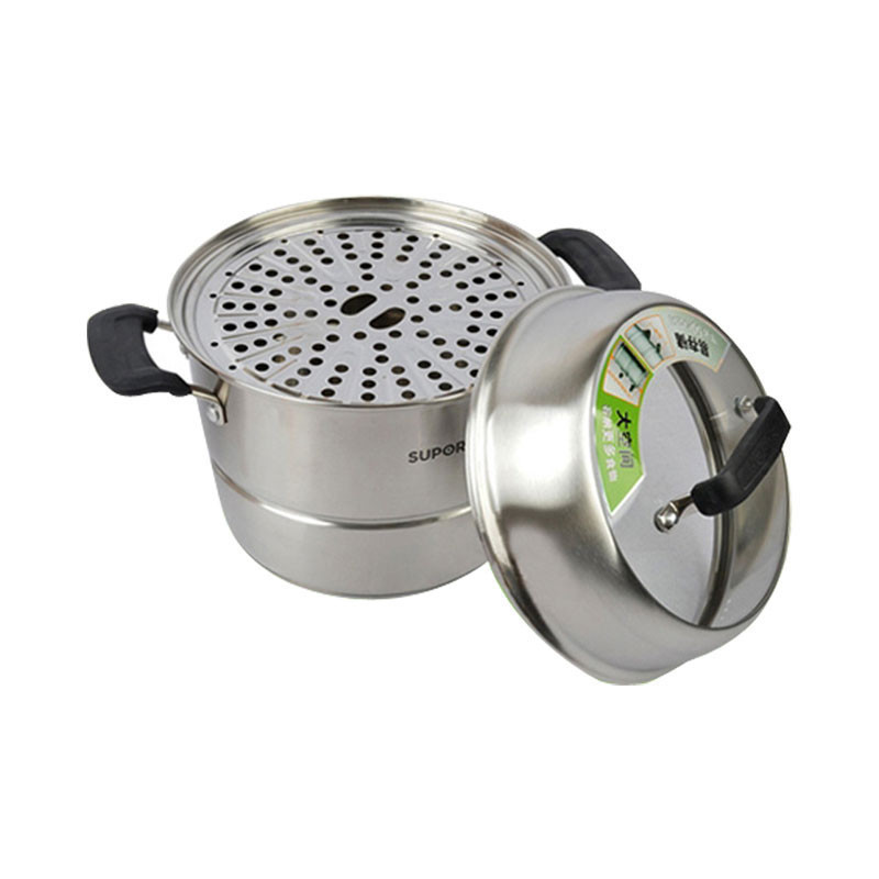 苏泊尔味鲜不串味三层不锈钢复底蒸锅sz26e1