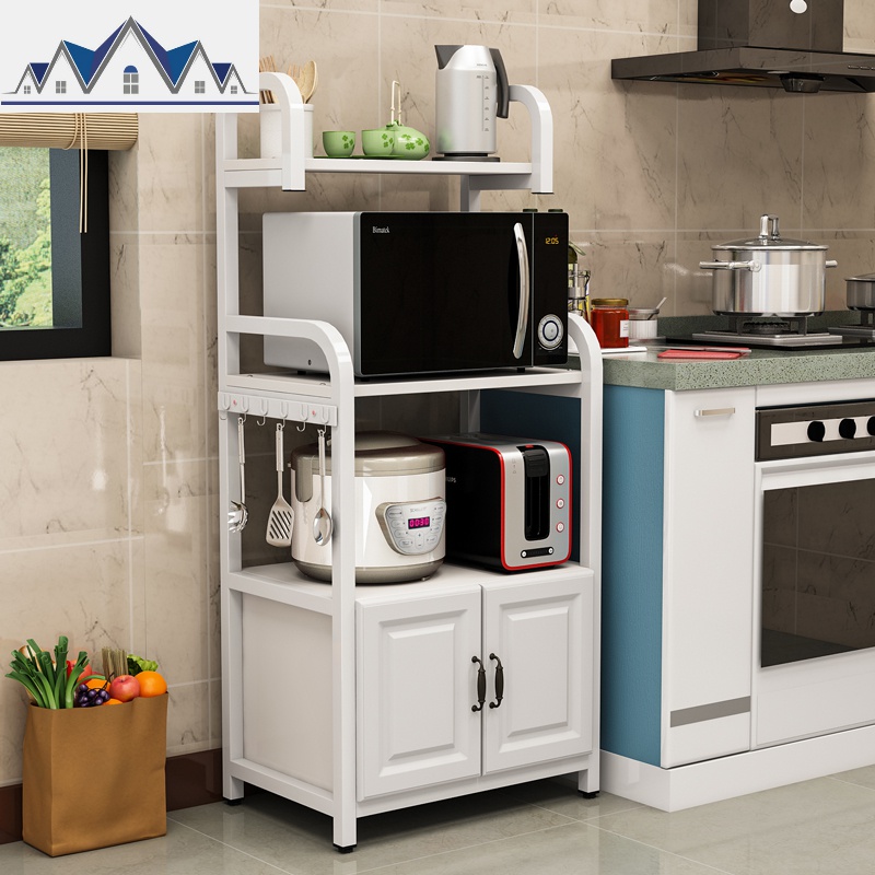 厨房置物架4层落地烤箱柜家用微波炉架多层橱柜储物架收纳调料架 三维工匠高清大图