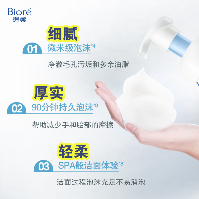 碧柔(Biore) 氨基酸洁面泡泡洗面奶 控油型160ml高清大图