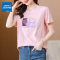 真维斯旗下JSW短袖T恤女宽松大码半袖体恤2022新款夏季时尚上衣女