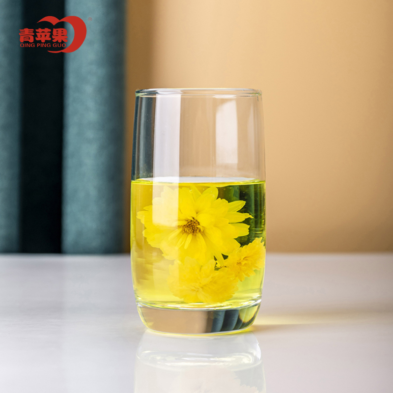 青苹果玻璃杯无铅家用泡茶水杯刷托盘沥水架凉水杯水具套装