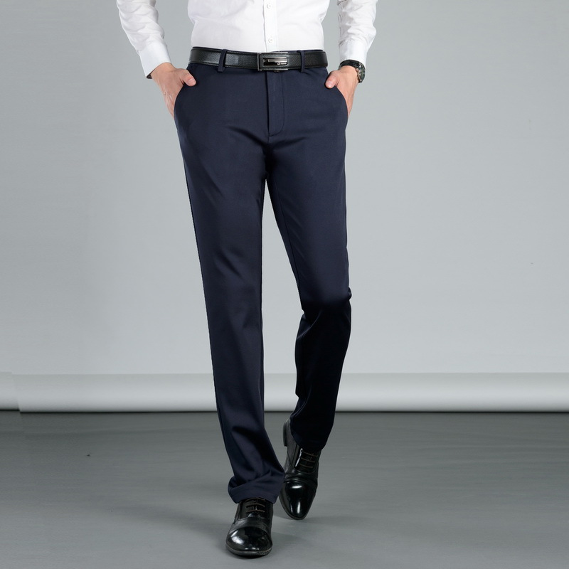 春秋季商务休闲裤免烫弹力青年长裤子男小脚直筒修身正装西裤shn1901
