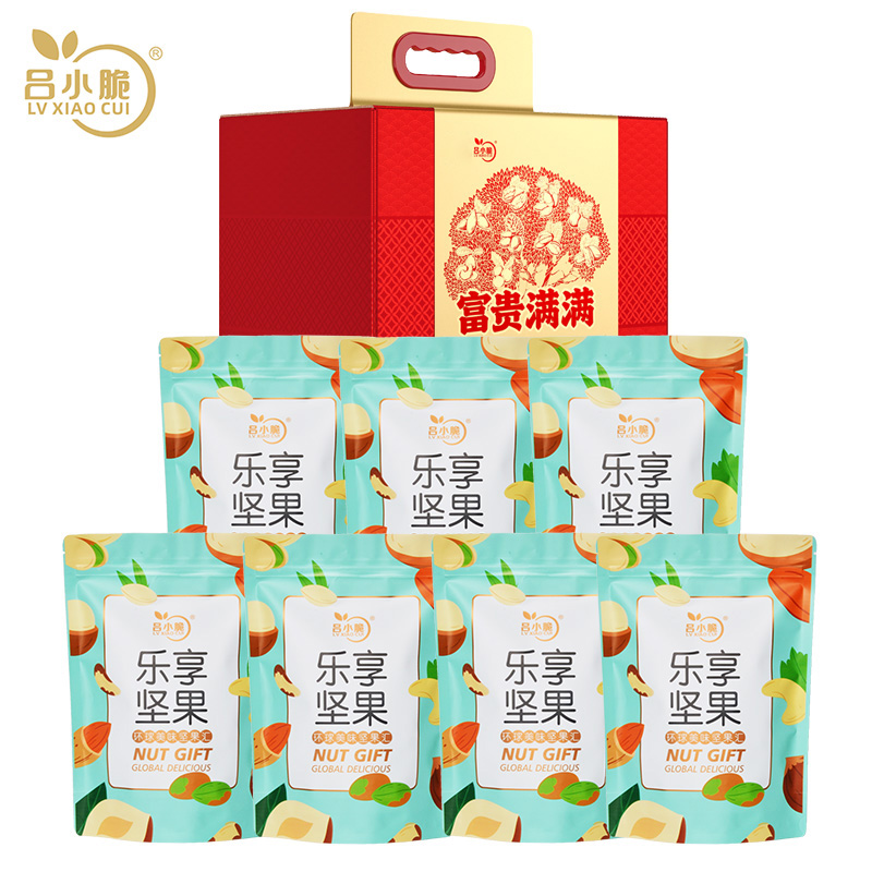 吕小脆 富贵满满坚果礼盒 1206g/盒高清大图