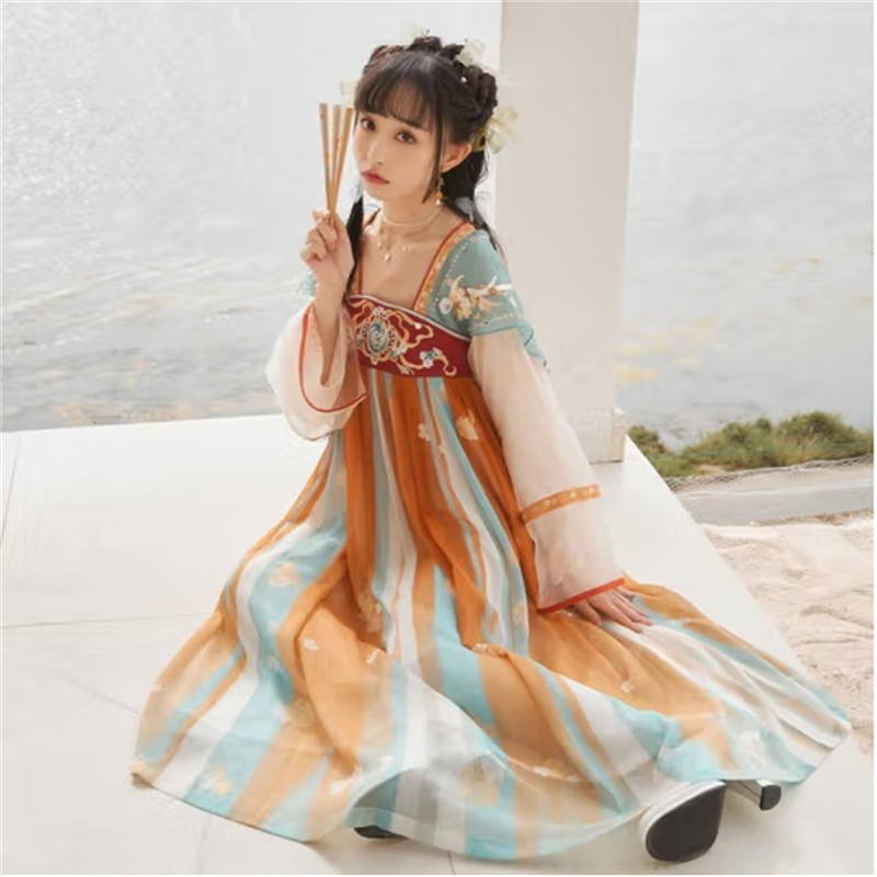 HD [瑶遇见神鹿-王者荣耀联名款]国风汉服连衣裙原创 长袖连衣裙S高清大图