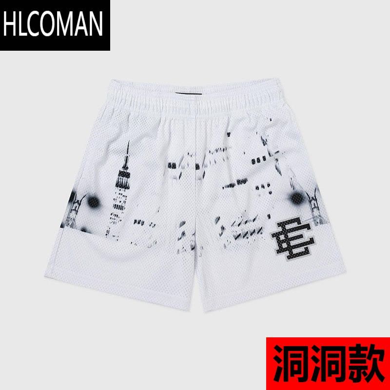 HLCOMAN新EE美式休闲健身短裤肌肉型男运动四分裤网眼透气款欧美明星同款图片