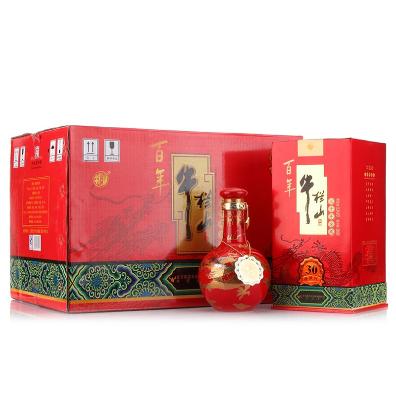百年牛栏山二锅头白酒系列 30年牛栏山盛世红三十年53度500ML*6瓶整箱装