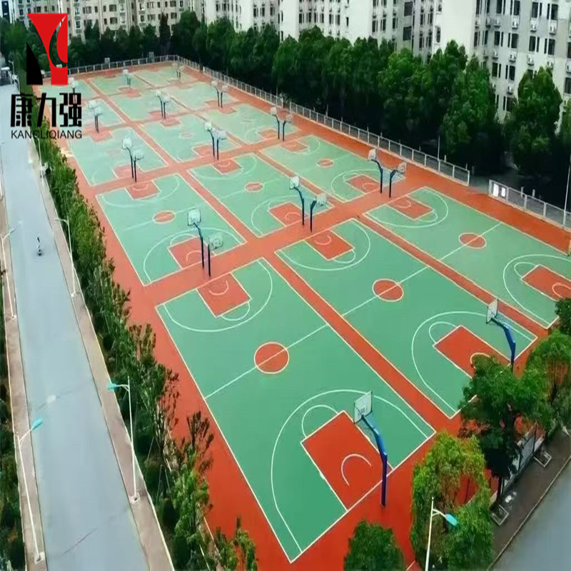 康力强漆羽毛球场弹性聚氨酯硅pu球场材料幼儿园篮球场地水性硅PU面漆高清大图