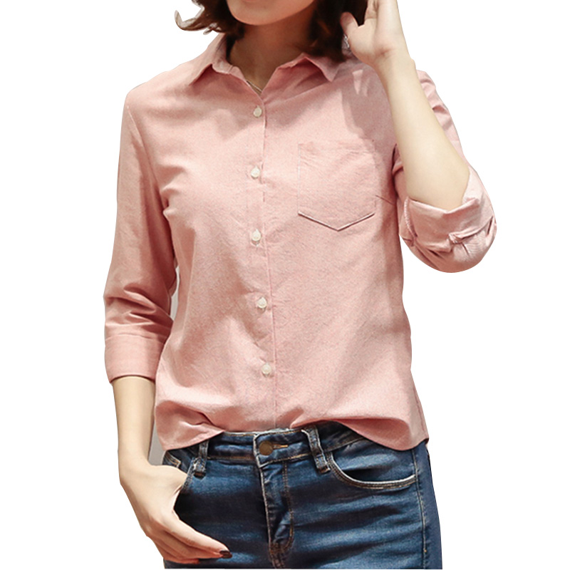 特美帝纯色衬衫女长袖2020春装新款纯棉休闲衬衣chic早秋上衣秋装韩范