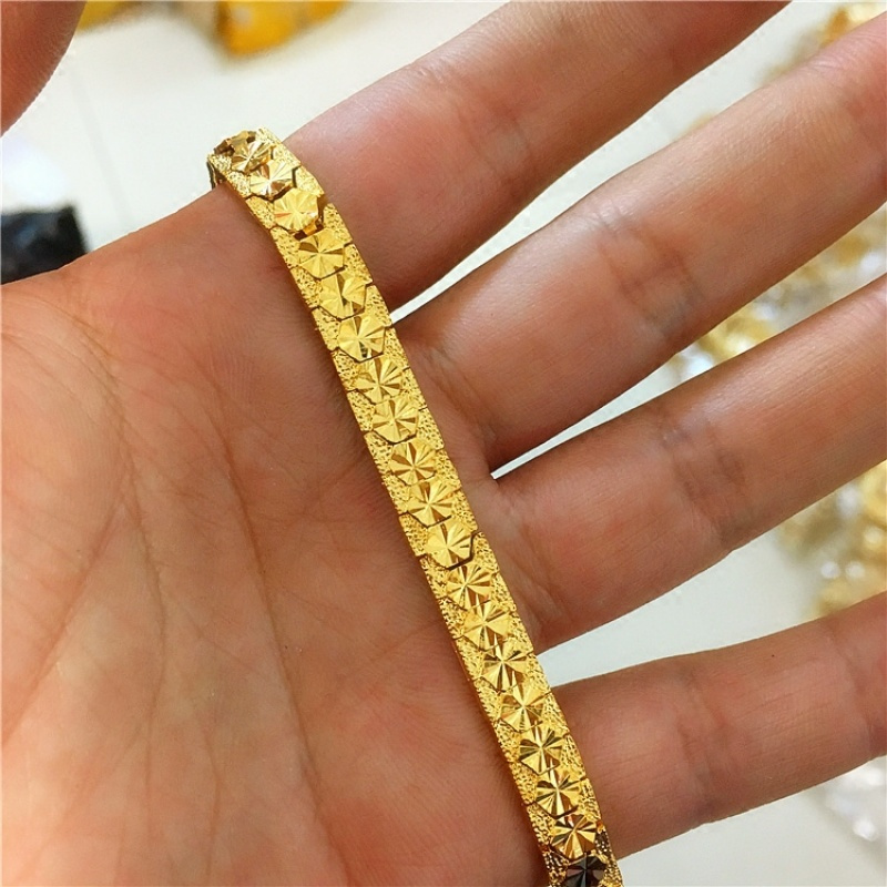 包邮金仿真镀金黄金满天星手链女送妈妈沙金手链礼物结婚庆送女朋友老婆生日礼物送女朋友七夕情人节礼物