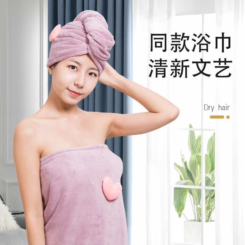 长发成人女吸水浴帽干发帽包头巾洗头速干帽子毛巾帽头发巾 三维工匠 干发帽—落栗咖