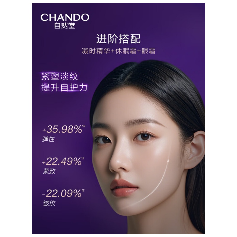 自然堂 凝时鲜颜小紫瓶精华抗皱三件套 水160mL+乳120mL+精华40ml+洁面60g+眼贴膜5ml*10高清大图