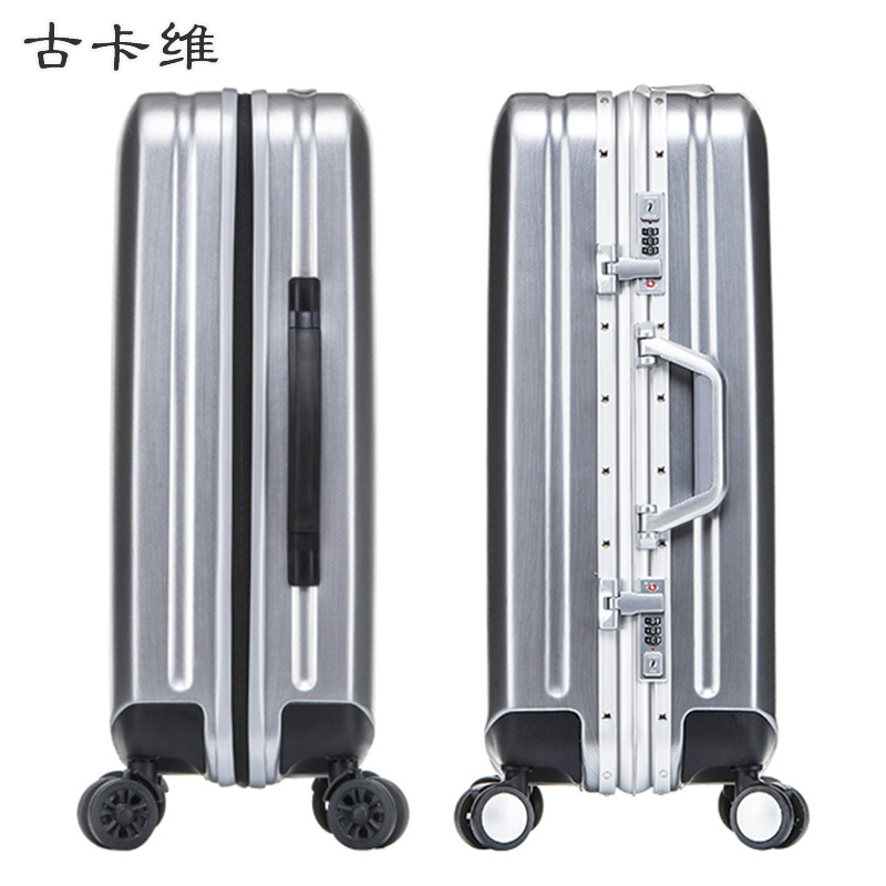 古卡维 子母旅行箱包套装 黑色24寸铝框款+旅行包6009TD高清大图