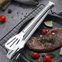 不锈钢食品夹子加厚304面包夹烧烤夹煎炸夹厨房料理夹子