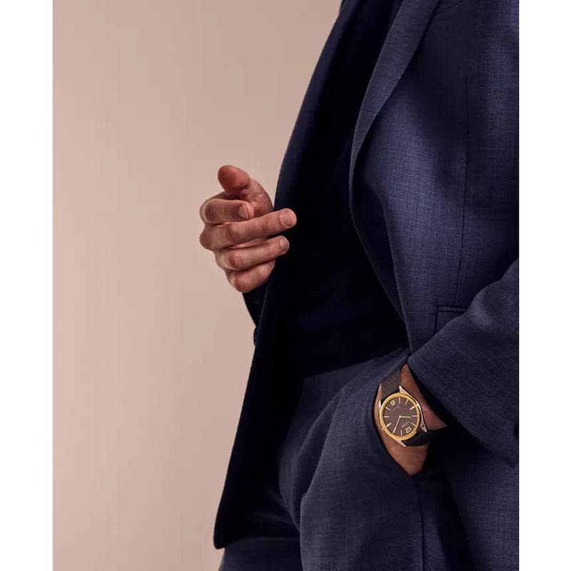 西铁城(CITIZEN)光动能石英表38mm复古风格防水金 tone表圈男款商务休闲手表图片