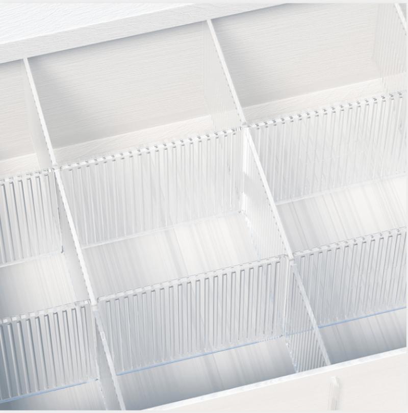 抽屉柜子塑料片分隔板隔断袜子收纳盒神器自由组合分格子分割挡板-20片装-透明绿色抽屉分隔板