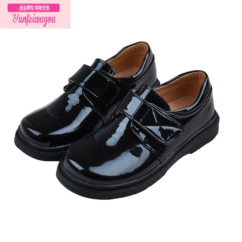 七斓儿童黑色皮鞋男童中小学生合唱表演出鞋软底校园鞋小孩尖头西装鞋
