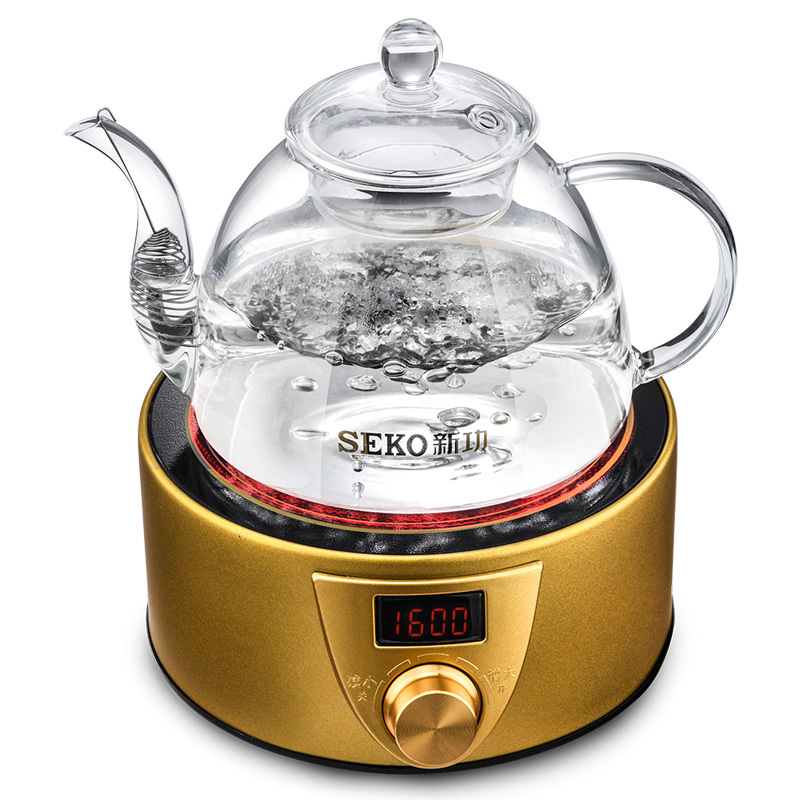 seko新功q6a迷你电陶炉泡茶炉茶具功夫茶玻璃烧水壶整套茶具煮茶器