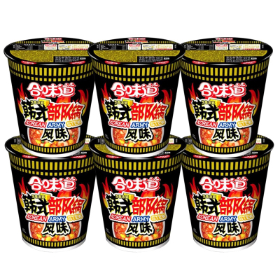 日清合味道 韩式部队锅风味方便面75g* 6杯装 泡面速食浓汤杯面宵夜充饥