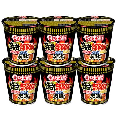 日清合味道 韩式部队锅风味方便面75g* 6杯装 泡面速食浓汤杯面宵夜充饥