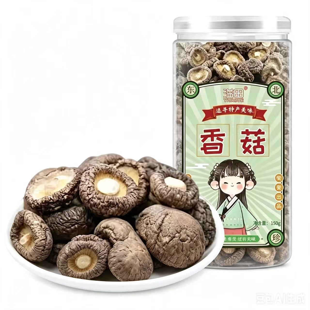 溢田 东北香菇150g瓶装干货山珍特新货级冬菇珍珠菇散装菇干蘑菇高清大图