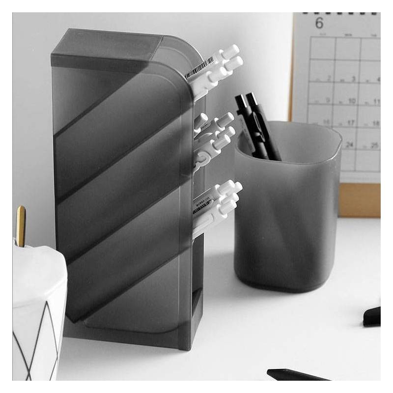 简约磨砂多功能斜插式笔筒大容量学生文具桌面收纳少女心ins斜插式