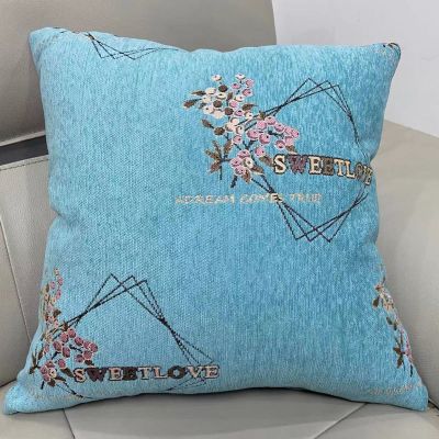 北欧可拆洗靠垫抱枕方形床头客厅沙发靠枕套午睡枕汽车办公室护腰 艾草绿 45*45cm不含芯