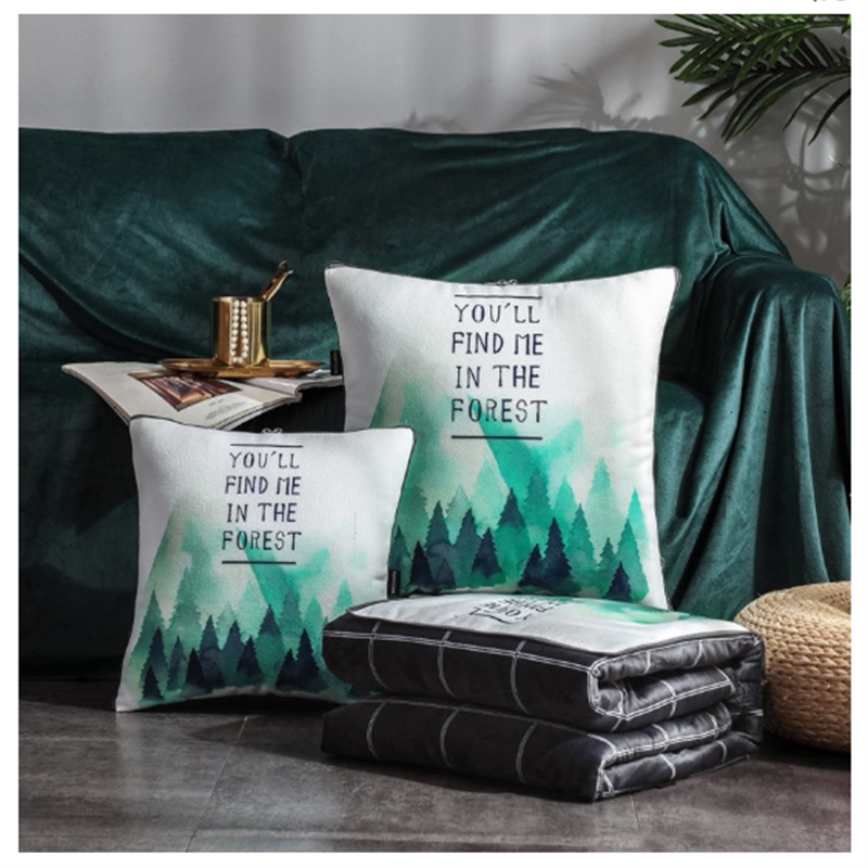 伊伊爱 B01900005 40*40cm棉麻水洗绒抱枕被 105*150cm (1)个