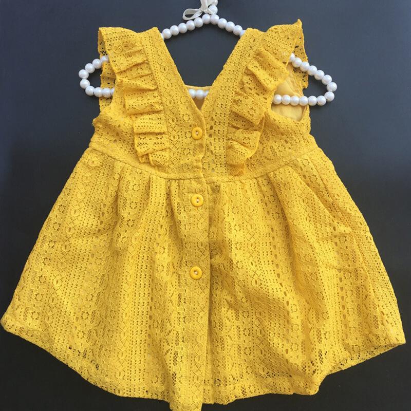 儿童2018童装夏款女童宝宝公主裙蕾丝荷叶边婴儿礼服裙
