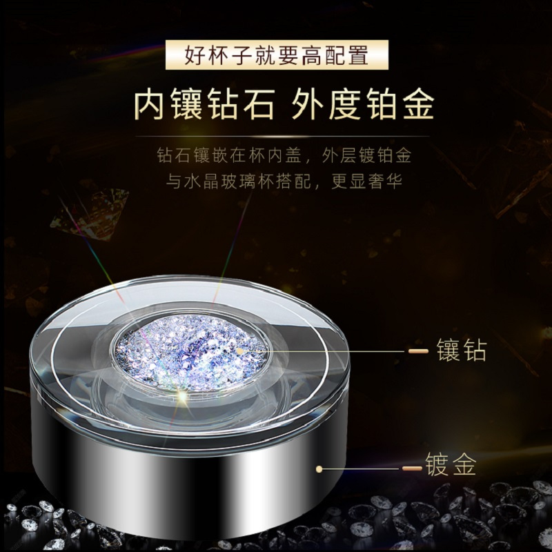 水宜生 380ML双层玻璃杯 透明弱碱水杯 商务男士高档奢华泡茶杯 G882高清大图