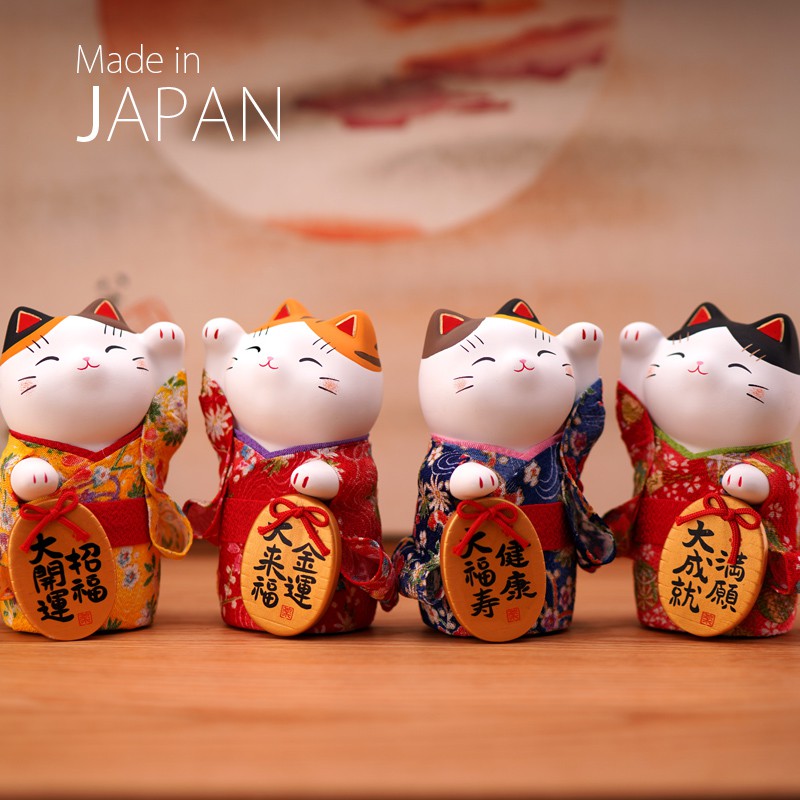 日本猫大号和服日式摆件开业乔迁结婚生日创意 三维工匠 金运大来福对猫(大号)猫高清大图