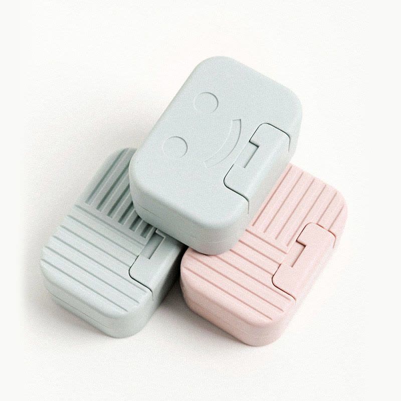 香皂盒带盖便携式密封防水家用浴室卫生间可爱锁扣皂托肥皂盒D7|颜色混搭 2个装图片