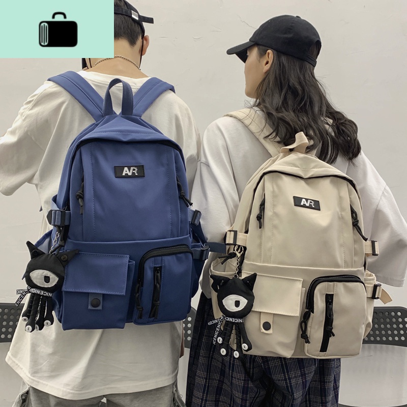 新款潮牌大容量双肩女背包男书包女ins韩版高中多口袋大学生书包NEW LAKE女士双肩包高清大图