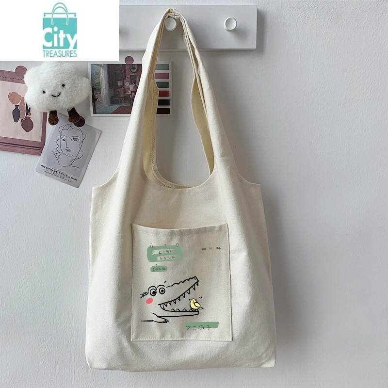 bangdou帆布包女大学生上课单肩布袋包大容量手拎文艺ins韩风手提通勤