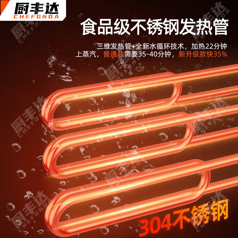 厨丰达 蒸饭柜蒸饭车蒸箱商用蒸饭箱食堂单位学校蒸米饭包子馒头蒸菜蒸鸡304蒸盘 8盘定时款 CFD-D8-220高清大图