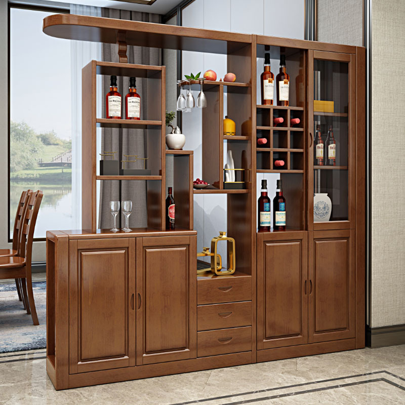 景山百岁 酒柜 实木酒柜 客厅屏风柜现代中式隔断柜 家用门口间厅柜