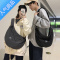 封后单肩包斜挎包男学生大容量简约休闲尼龙布包潮牌胸包女日系饺子包单肩包男