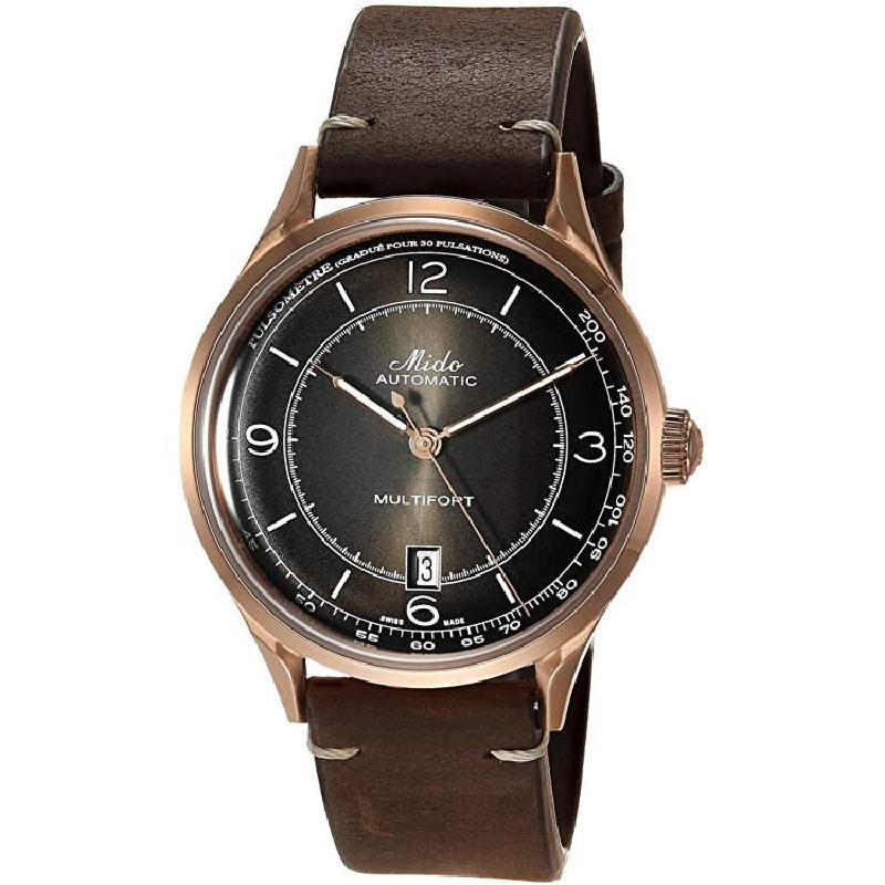 美度mido男士皮革黑色表盘简约百搭商务40毫米机械手表m0404073606000