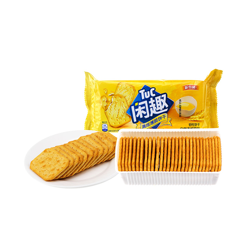 亿滋闲趣 韧性饼干 自然清咸原味90g