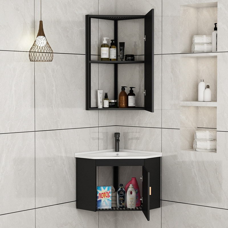 古达三角面盆柜小户型洗脸盆柜组合边角卫生间洗漱台挂墙式迷你洗手盆