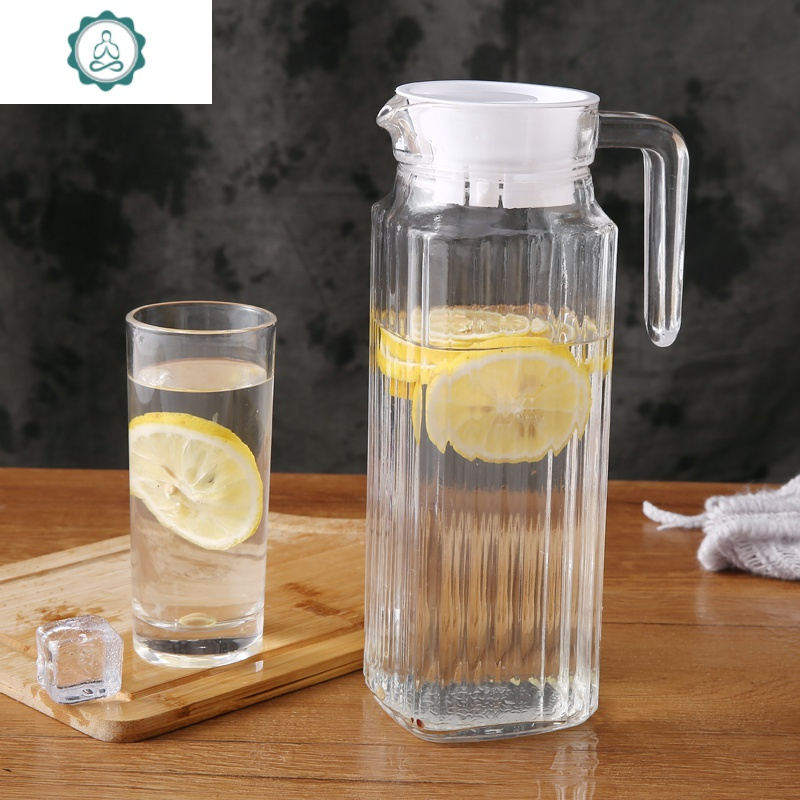玻璃冷水壶大容量扎壶家用带盖果汁壶扎壶凉水壶装凉白开瓶果汁瓶 封