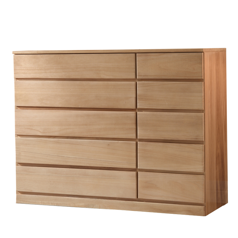 五斗柜实木靠墙抽屉式收纳柜卧室大柜子储物柜轻奢五斗橱带锁斗柜