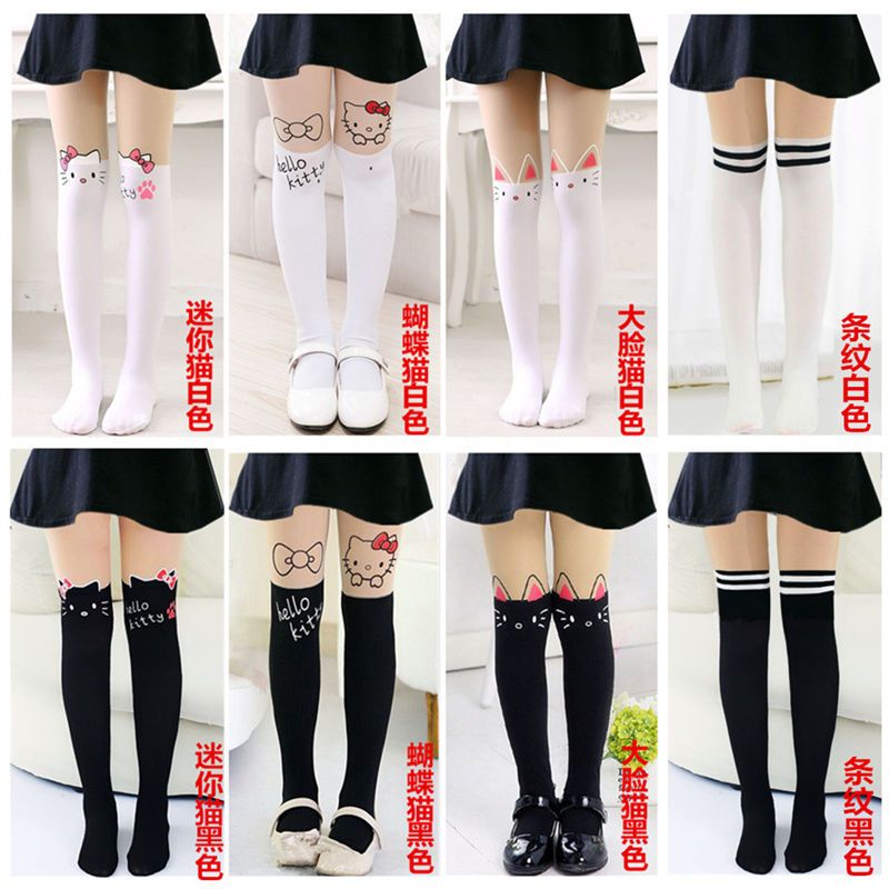 女童拼结款卡通连裤袜舞蹈袜儿童春夏儿童袜子薄款学生袜子新款