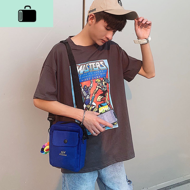 斜挎包男单肩包潮流韩版学生帆布背包男生潮牌包包ins潮小包轻便NEW LAKE高清大图