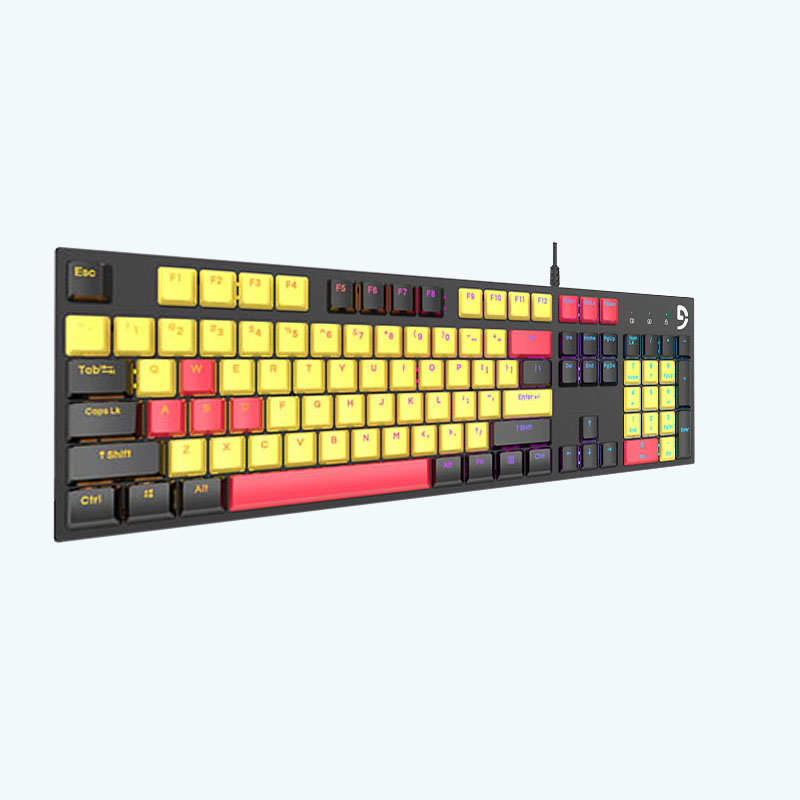 富勒fuhlen K1S电脑办公家用有线键盘(计价单位:个)黄色高清大图