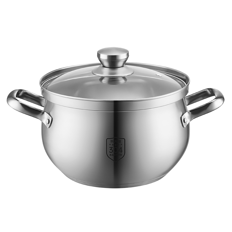 炊大皇 汤锅304不锈钢防溢防烫设加厚蒸锅双耳煮锅家用 元宝 不锈钢汤锅22cm TG22YC!