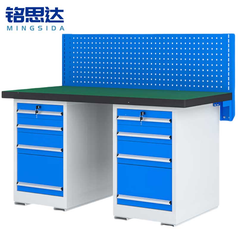铭思达重型钳工操作台1.8米双四抽张高清大图