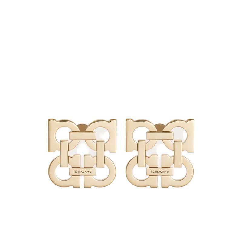 Ferragamo女款 brass 材质 四圈经典 耳夹 时尚百搭 无耳洞装饰耳环